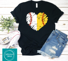 Load image into Gallery viewer, Distressed Heart Softball Baseball